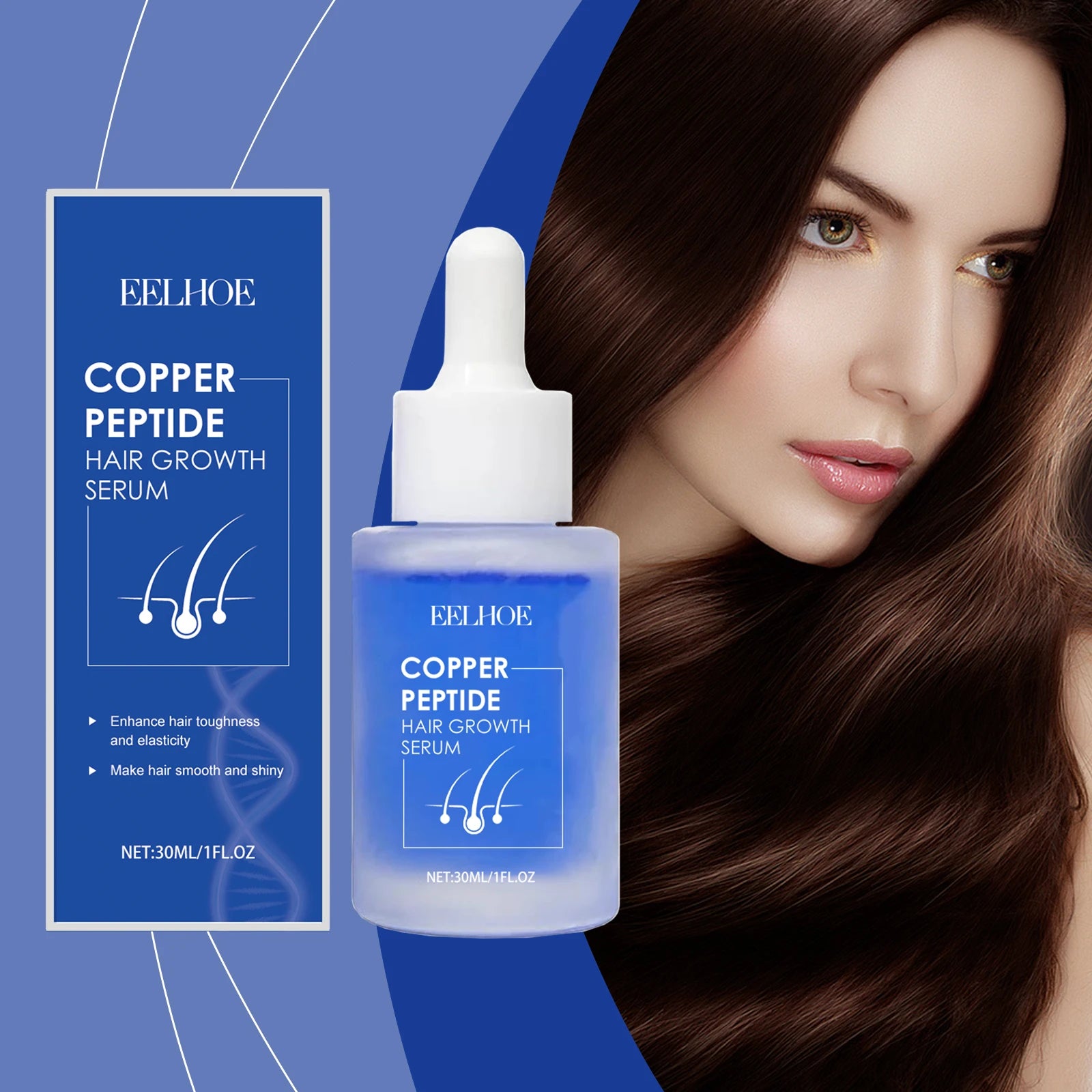 Blue Copper Peptide Hair Care Serum: A Hair Oil That Nourishes Frizzy Hair, Leaves It Smooth, Shiny and Hydrated.