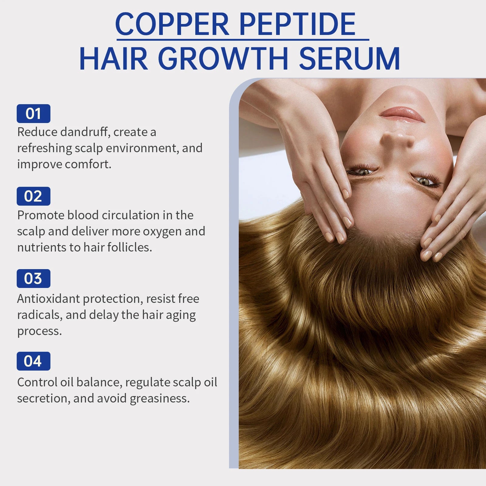Blue Copper Peptide Hair Care Serum: A Hair Oil That Nourishes Frizzy Hair, Leaves It Smooth, Shiny and Hydrated.